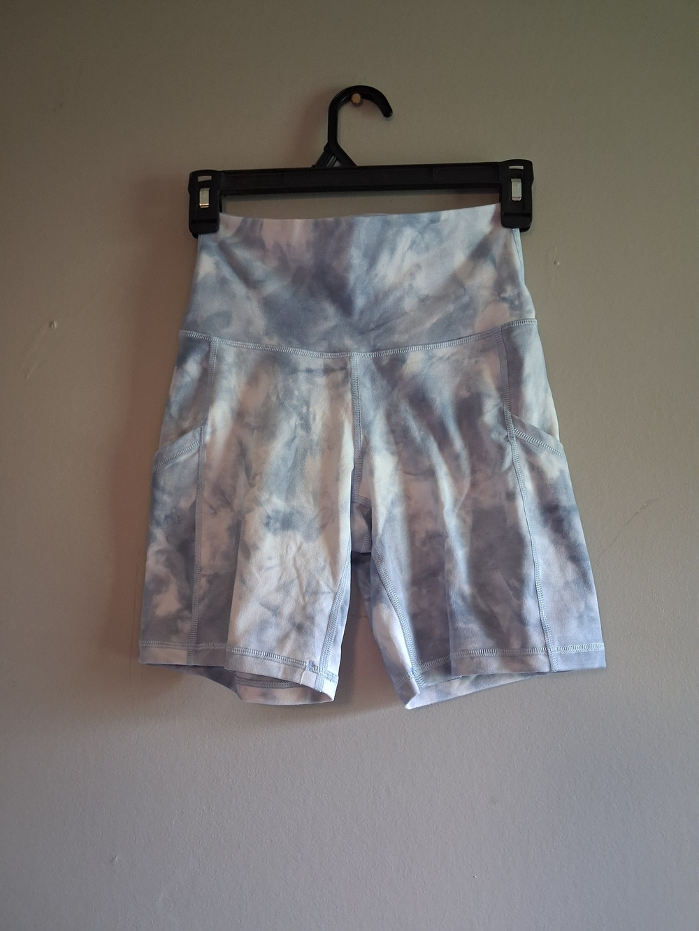 aerie Light Blue Tie-Dye High-Rise Bike Shorts